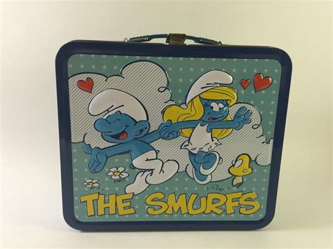 smurf metal lunch box|smurf lunch box.